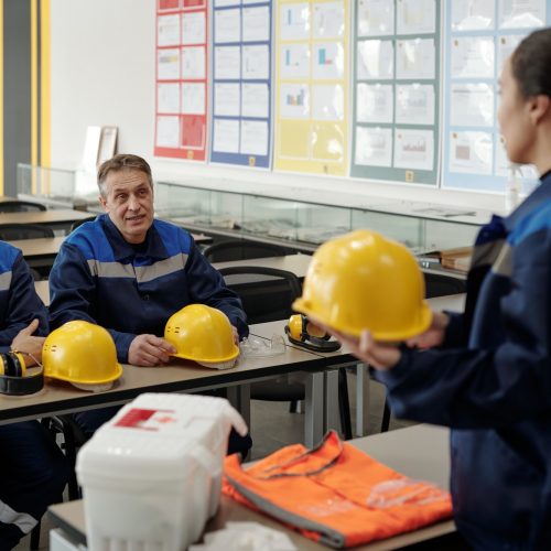 Instructor explaining occupational safety rules