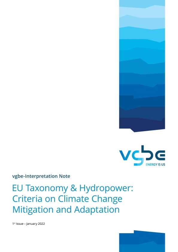 vgbe-Interpretation Note EU Taxonomy & Hydropower_titelseite595px